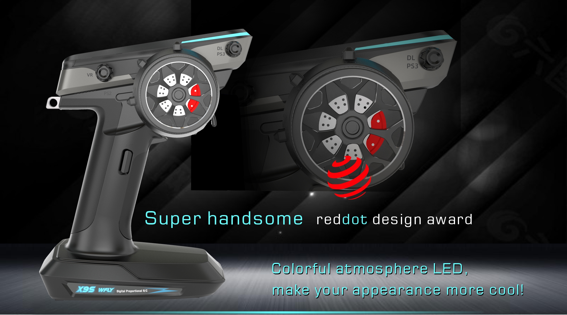 WFLY X9S 9CH High Speed Surface Radio 2.4GHz Remote Controllor Color Touch Screen for RC Model Car Crawler Buggy Accessories