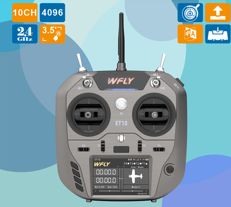 RC airplanes remote WFLY ET10 10ch rc transmitter Nano or Micro Interface Support CRSF ELRS Hall Sensor Gimbals Optional
