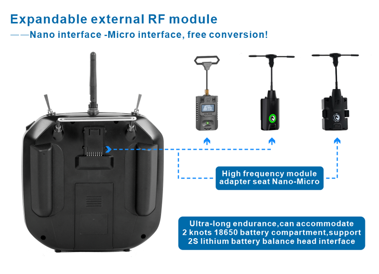 RC airplanes remote WFLY ET10 10ch rc transmitter Nano or Micro Interface Support CRSF ELRS Hall Sensor Gimbals Optional