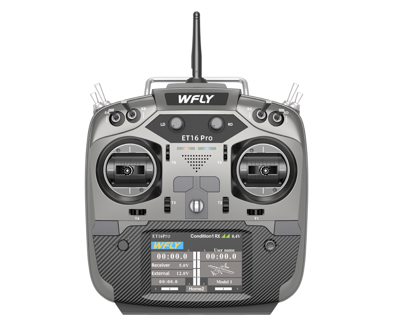 WFLY ET16Pro RC Transmitter Full Metal Hall Sensor Gimbals ELRS Dual Built-in RF Modules 500mW Max Power15W Fast Charge